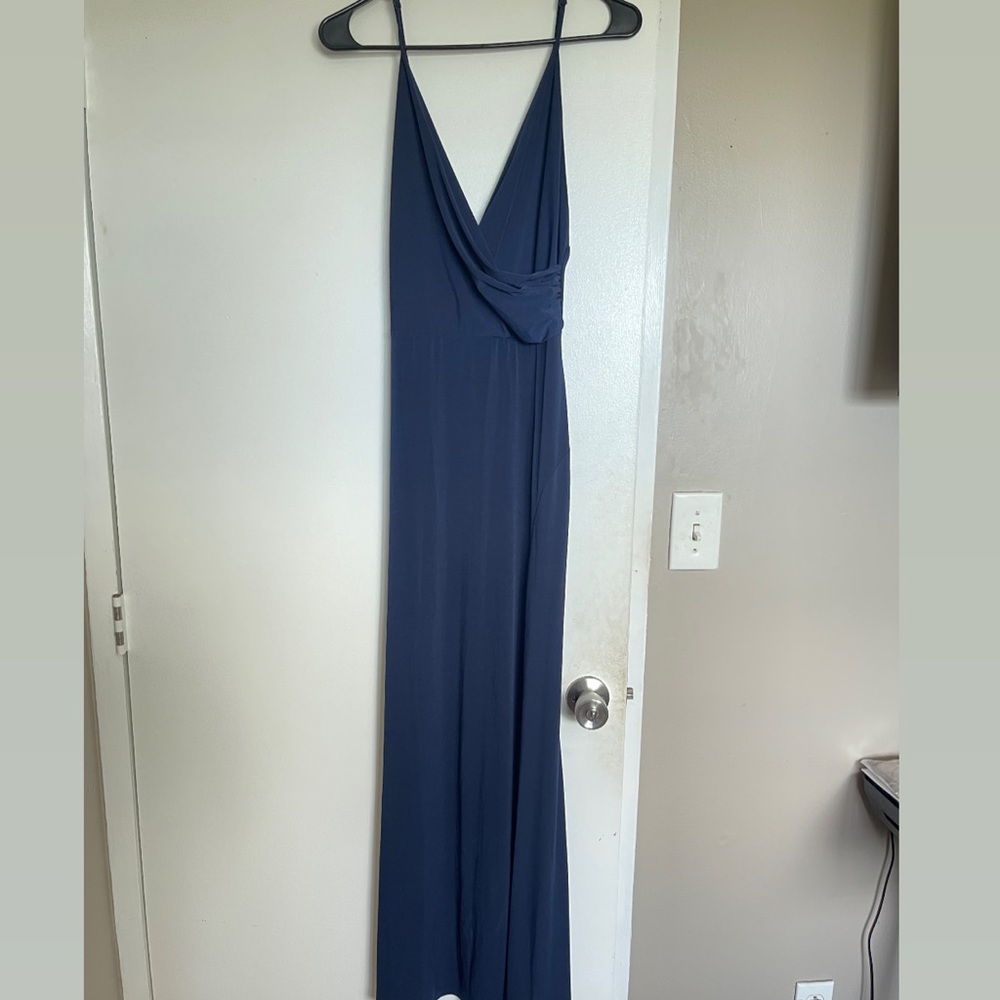 Fashion Nova Blue Halter Maxi Gown